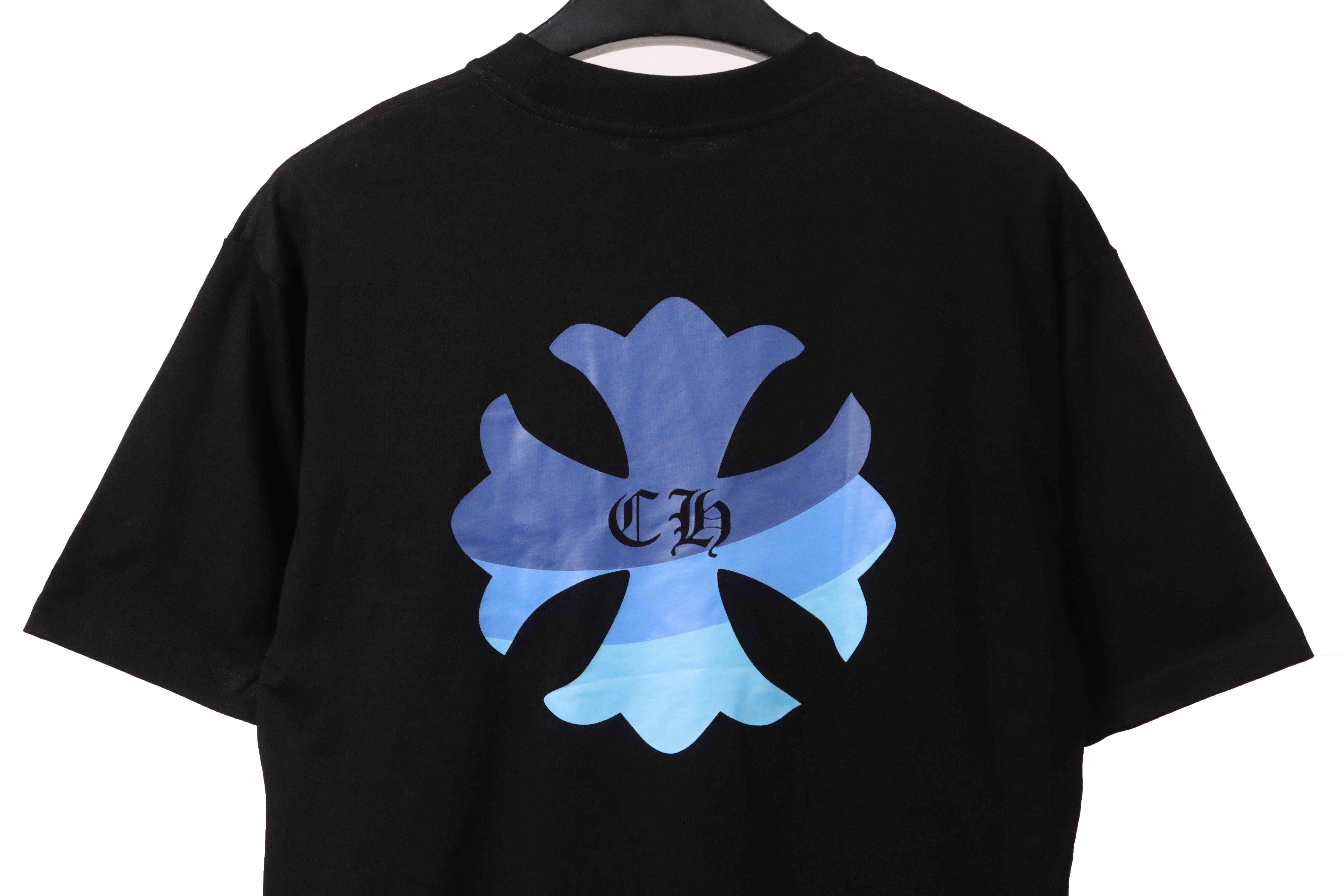 Chrome Hearts Blue Pocket Sanskrit Printed Short Sleeve Black