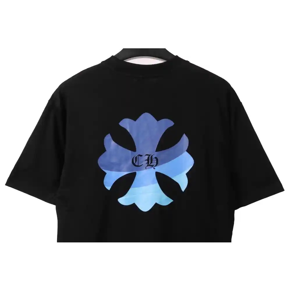 Chrome Hearts Blue Pocket Sanskrit Printed Short Sleeve Black