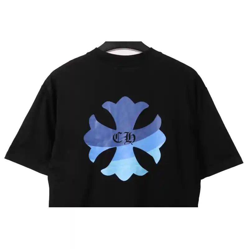 Chrome Hearts Blue Pocket Sanskrit Printed Short Sleeve Black