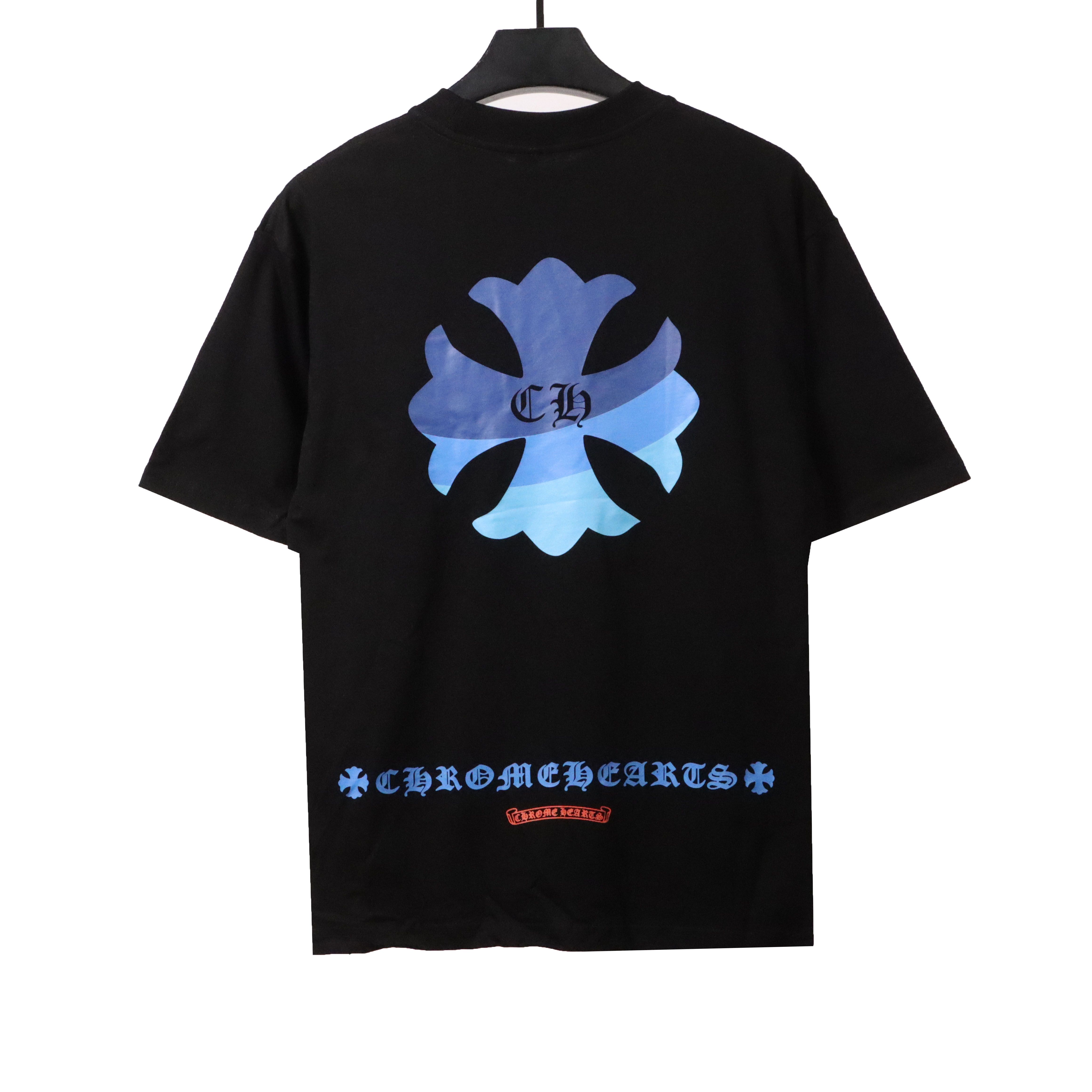 Chrome Hearts Blue Pocket Sanskrit Printed Short Sleeve Black