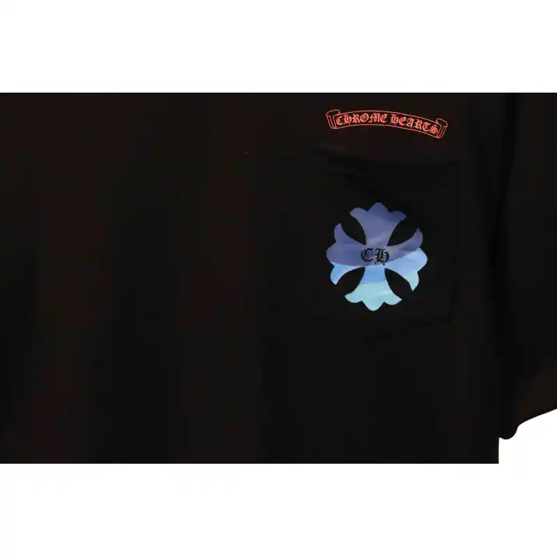 Chrome Hearts Blue Pocket Sanskrit Printed Short Sleeve Black