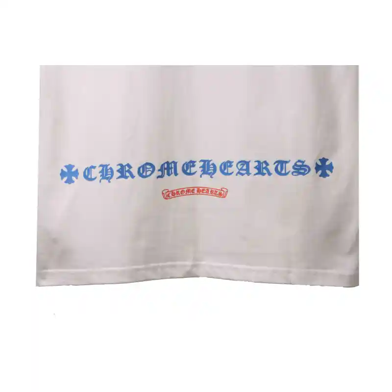 Chrome Hearts Blue Pocket Sanskrit Printed Short Sleeve White