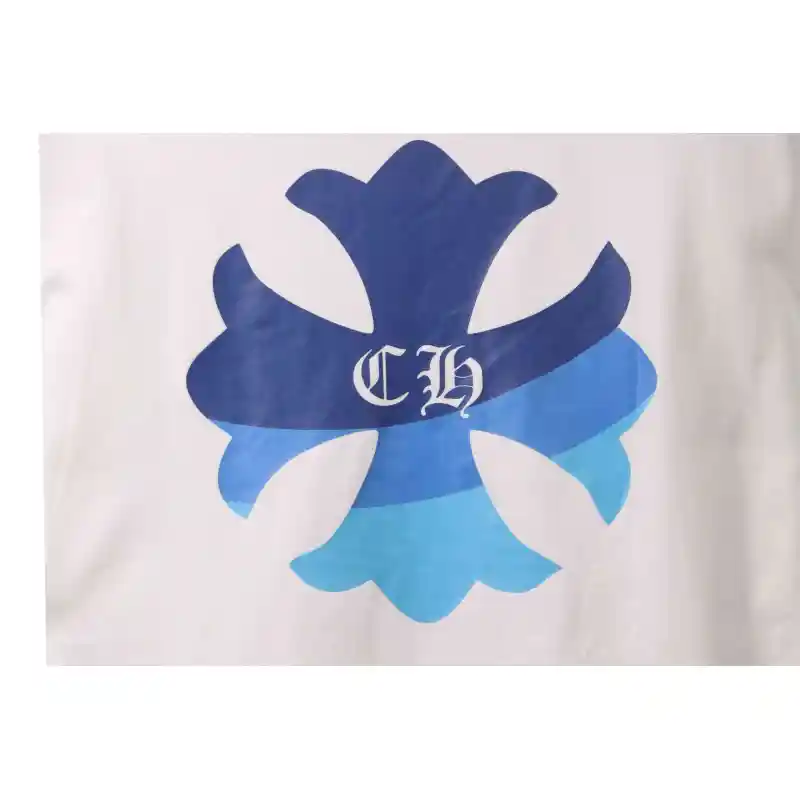 Chrome Hearts Blue Pocket Sanskrit Printed Short Sleeve White