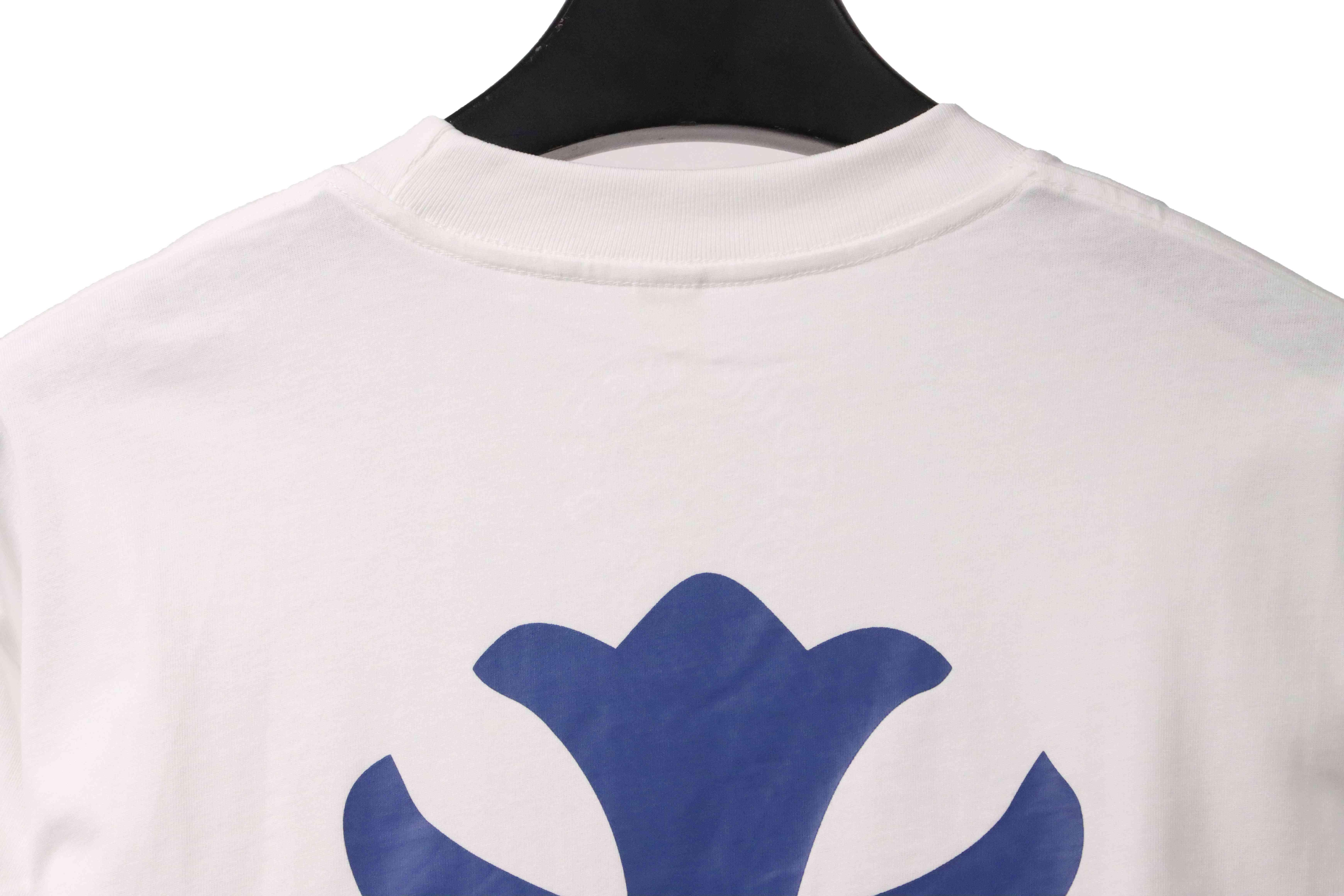 Chrome Hearts Blue Pocket Sanskrit Printed Short Sleeve White