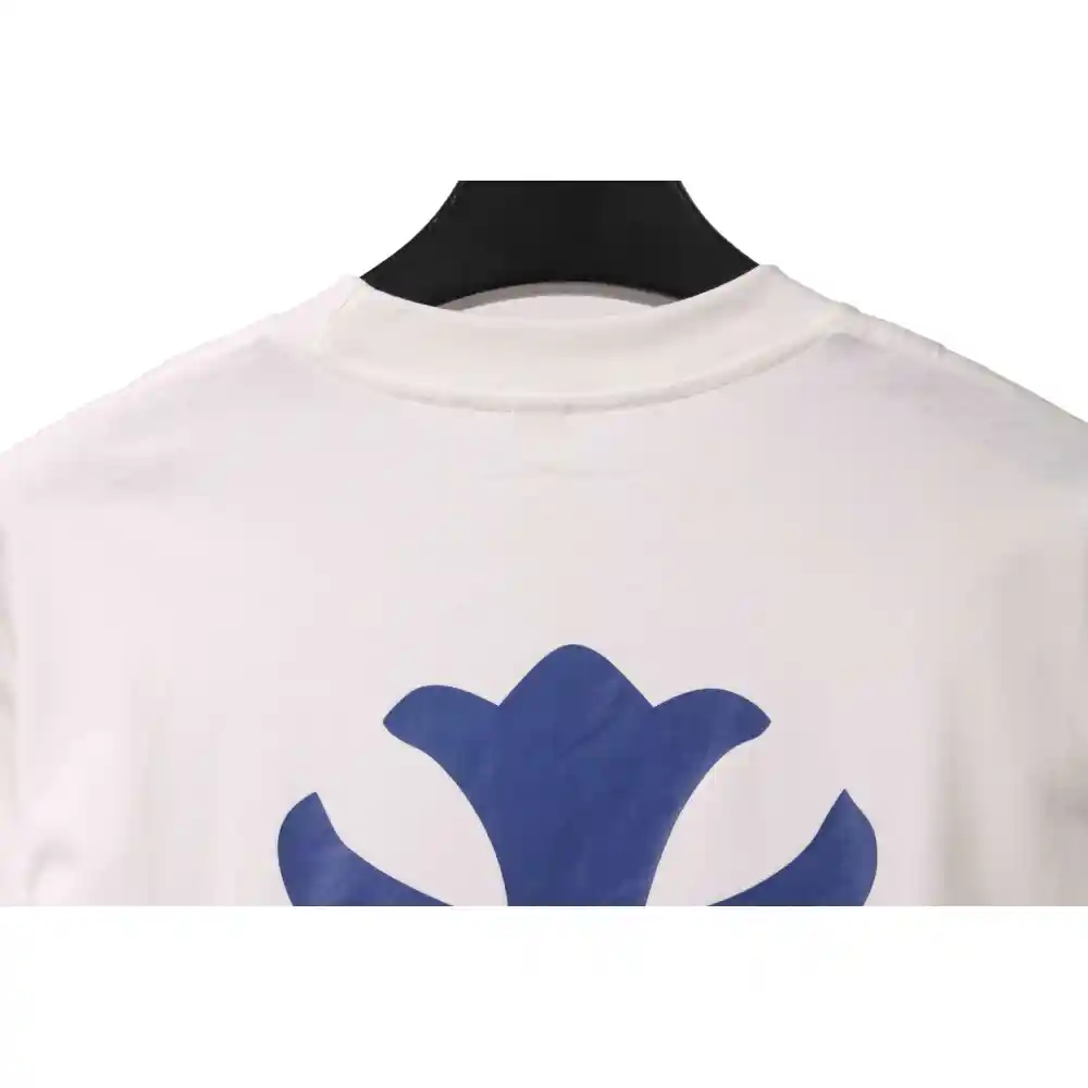 Chrome Hearts Blue Pocket Sanskrit Printed Short Sleeve White
