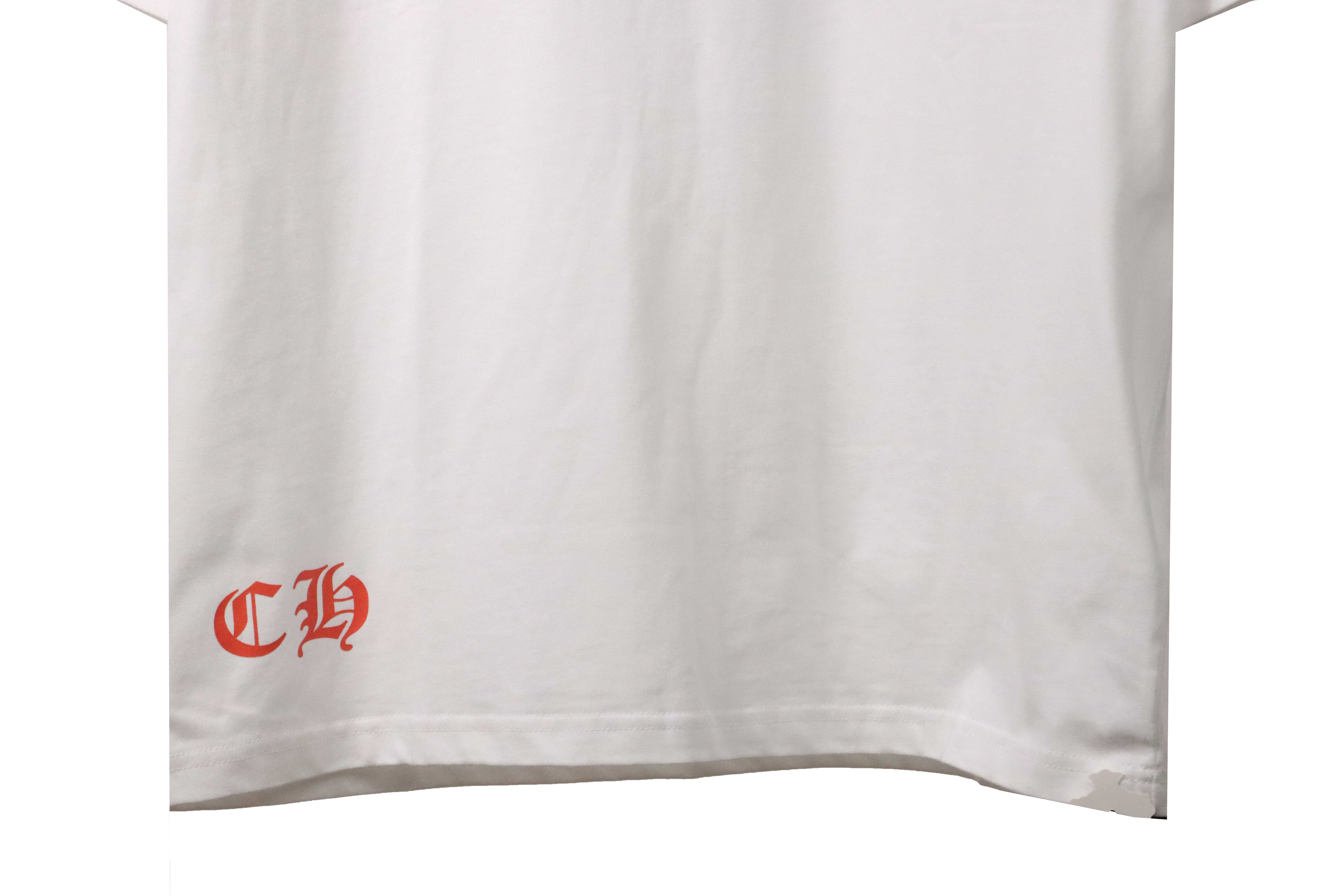 Chrome Hearts Blue Pocket Sanskrit Printed Short Sleeve White