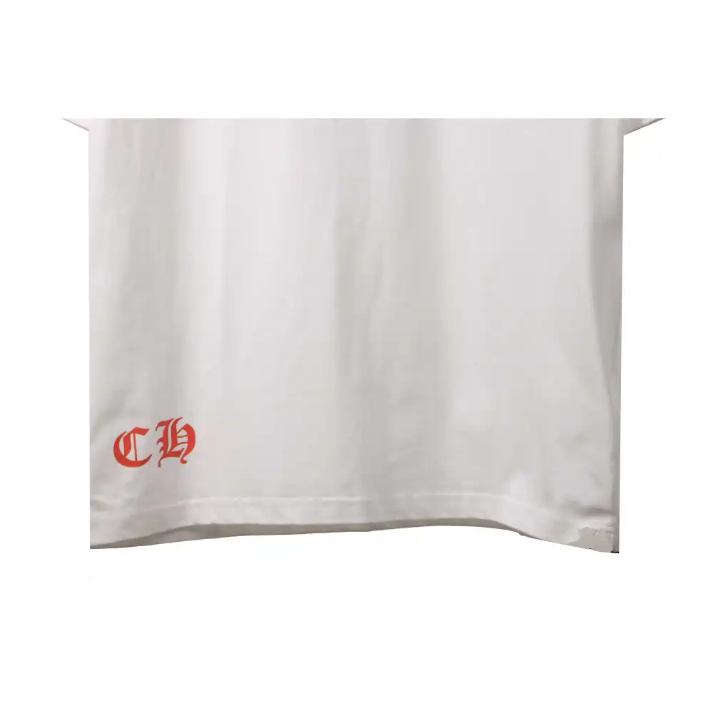 Chrome Hearts Blue Pocket Sanskrit Printed Short Sleeve White