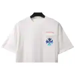Chrome Hearts Blue Pocket Sanskrit Printed Short Sleeve White