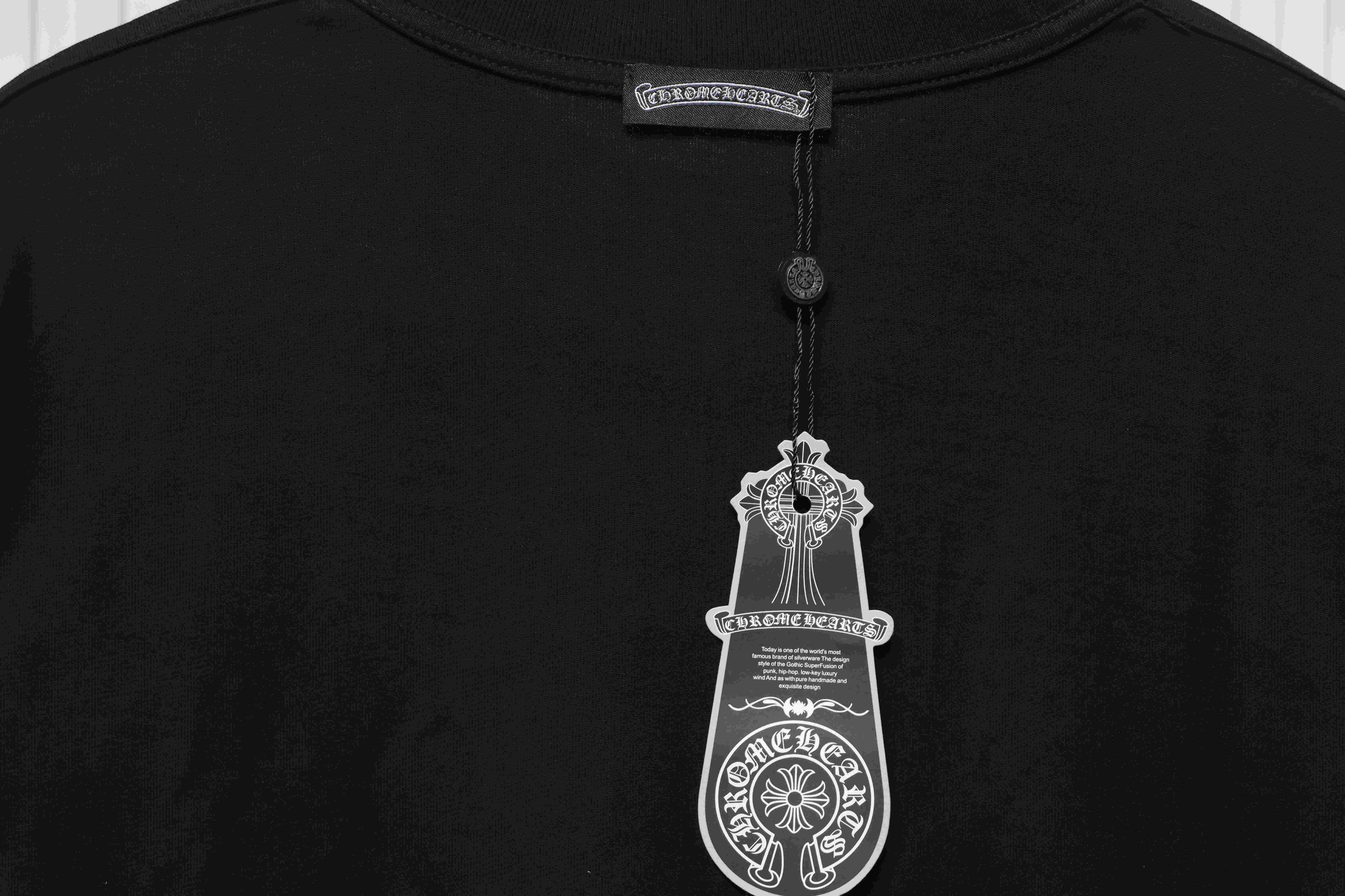 Chrome Hearts CH Sanskrit Cross Round Short Sleeve T-shirt Black