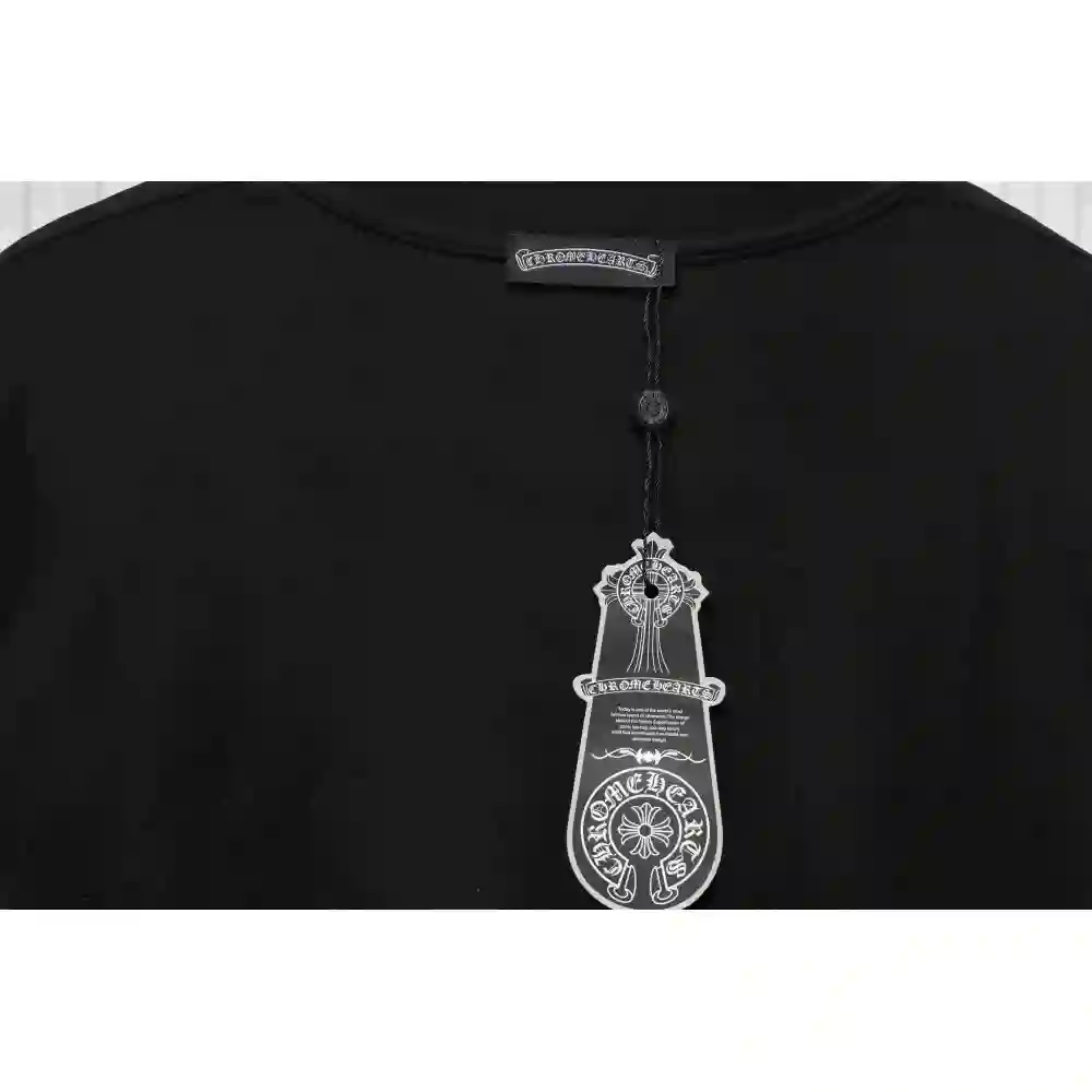 Chrome Hearts CH Sanskrit Cross Round Short Sleeve T-shirt Black