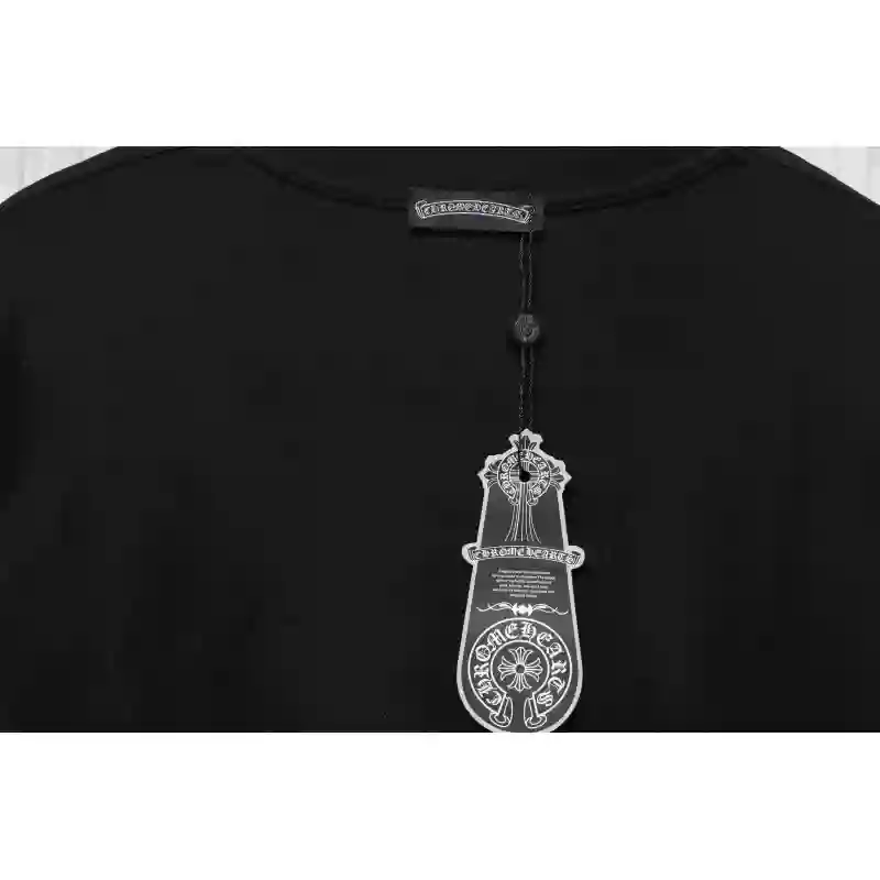 Chrome Hearts CH Sanskrit Cross Round Short Sleeve T-shirt Black