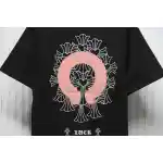 Chrome Hearts CH Sanskrit Cross Round Short Sleeve T-shirt Black