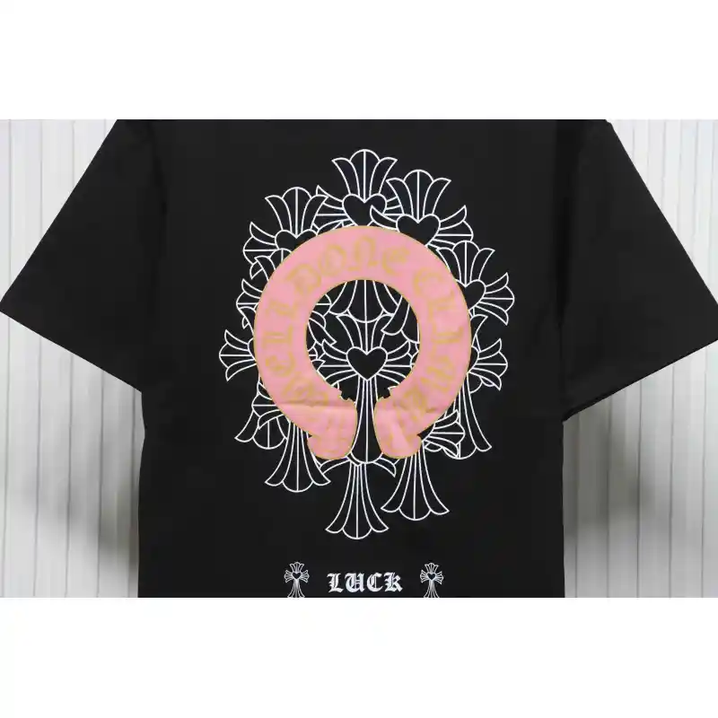 Chrome Hearts CH Sanskrit Cross Round Short Sleeve T-shirt Black