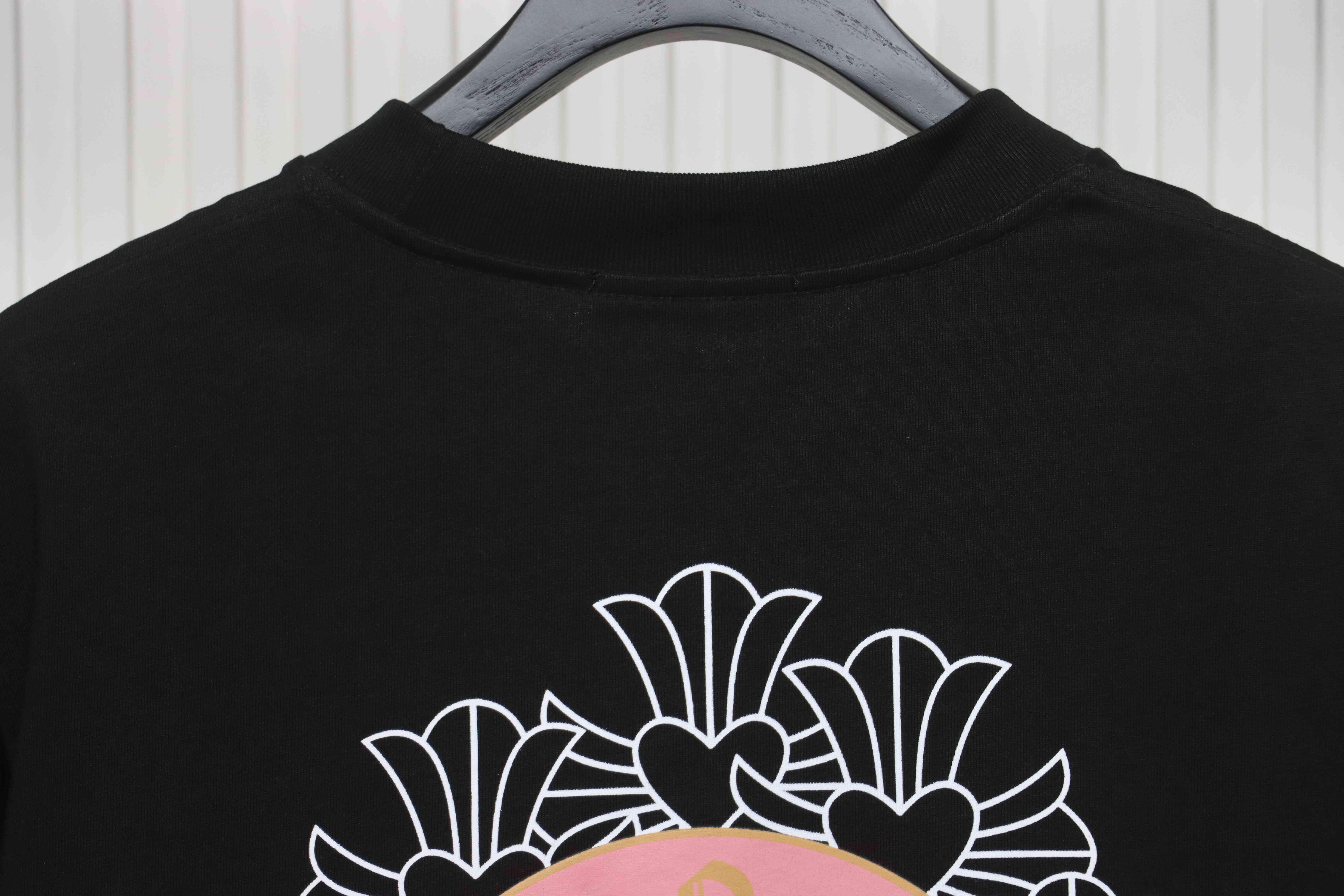 Chrome Hearts CH Sanskrit Cross Round Short Sleeve T-shirt Black