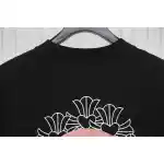 Chrome Hearts CH Sanskrit Cross Round Short Sleeve T-shirt Black