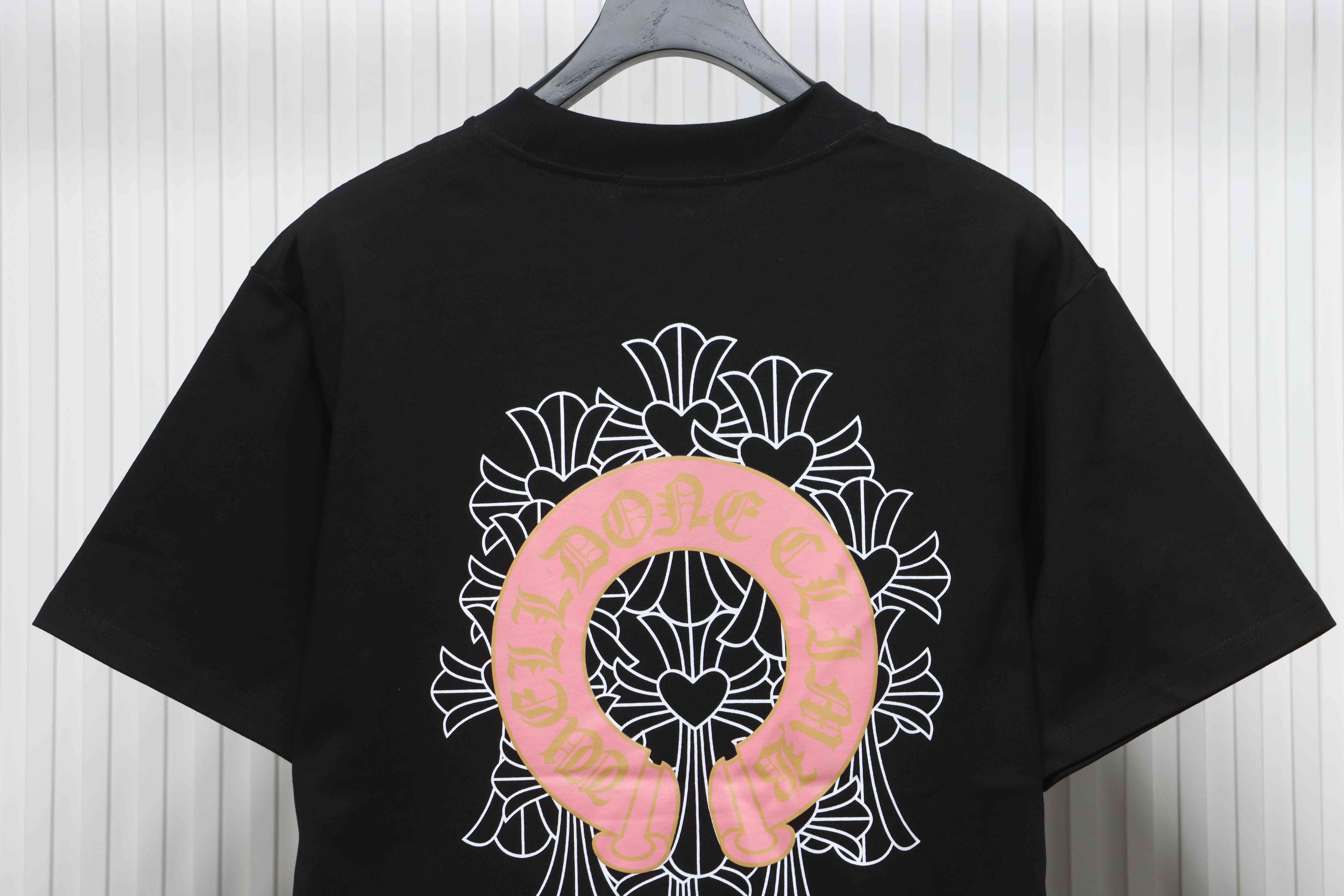 Chrome Hearts CH Sanskrit Cross Round Short Sleeve T-shirt Black