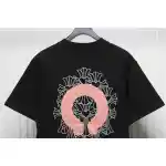 Chrome Hearts CH Sanskrit Cross Round Short Sleeve T-shirt Black