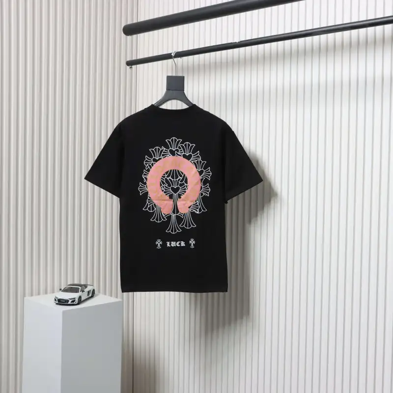 Chrome Hearts CH Sanskrit Cross Round Short Sleeve T-shirt Black