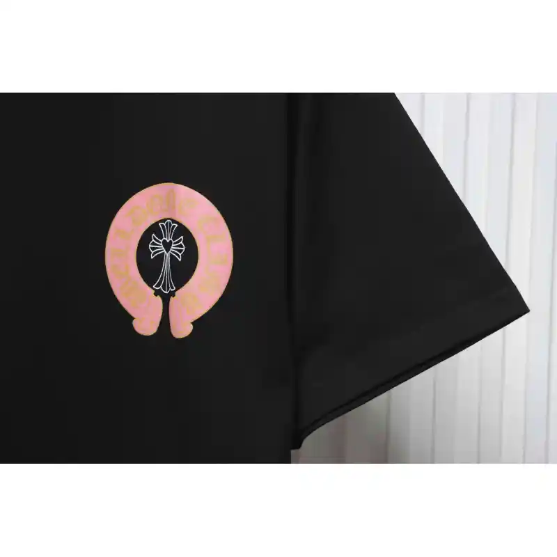 Chrome Hearts CH Sanskrit Cross Round Short Sleeve T-shirt Black