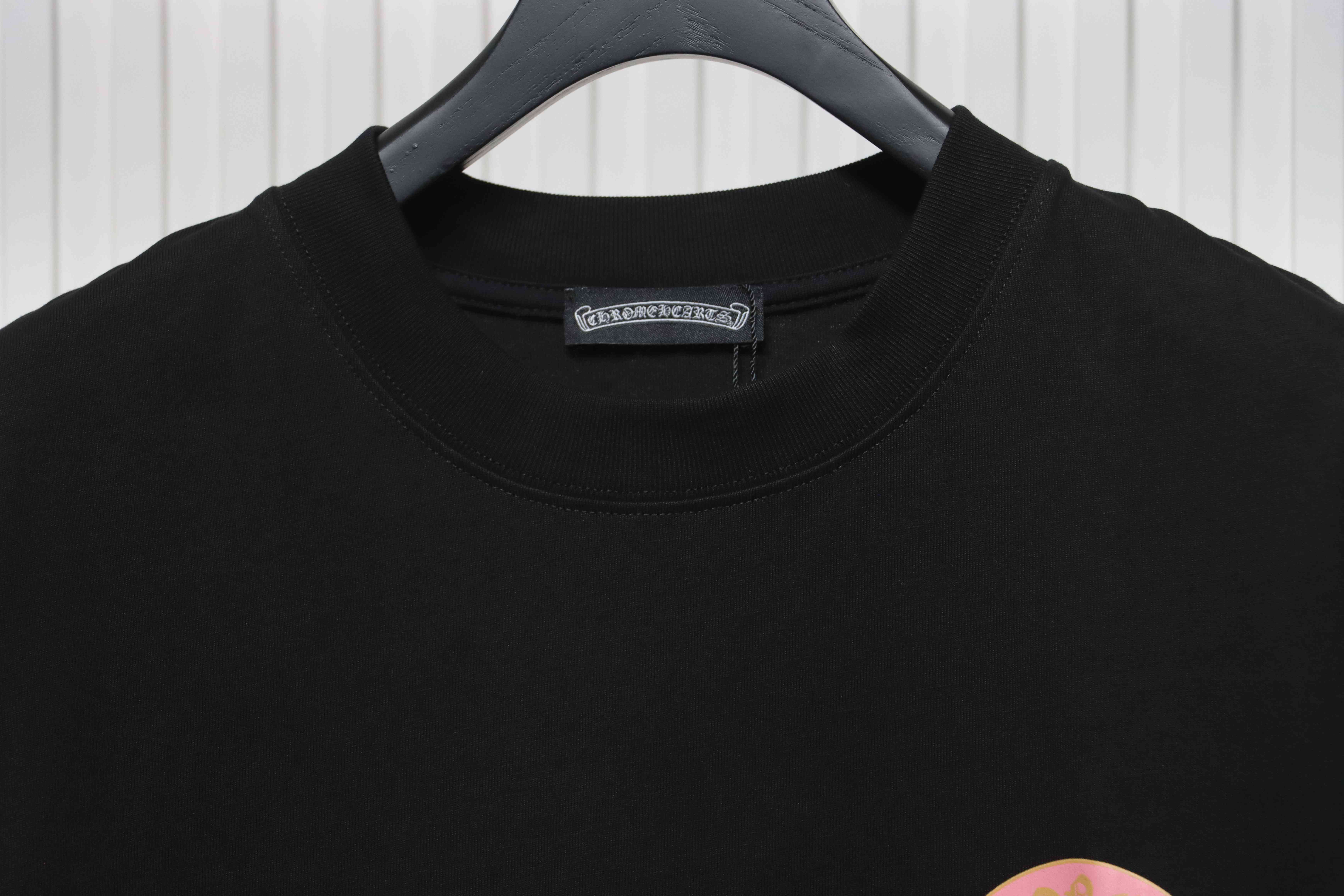 Chrome Hearts CH Sanskrit Cross Round Short Sleeve T-shirt Black