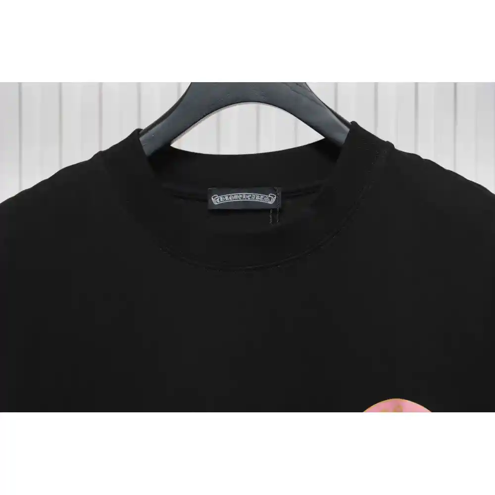Chrome Hearts CH Sanskrit Cross Round Short Sleeve T-shirt Black