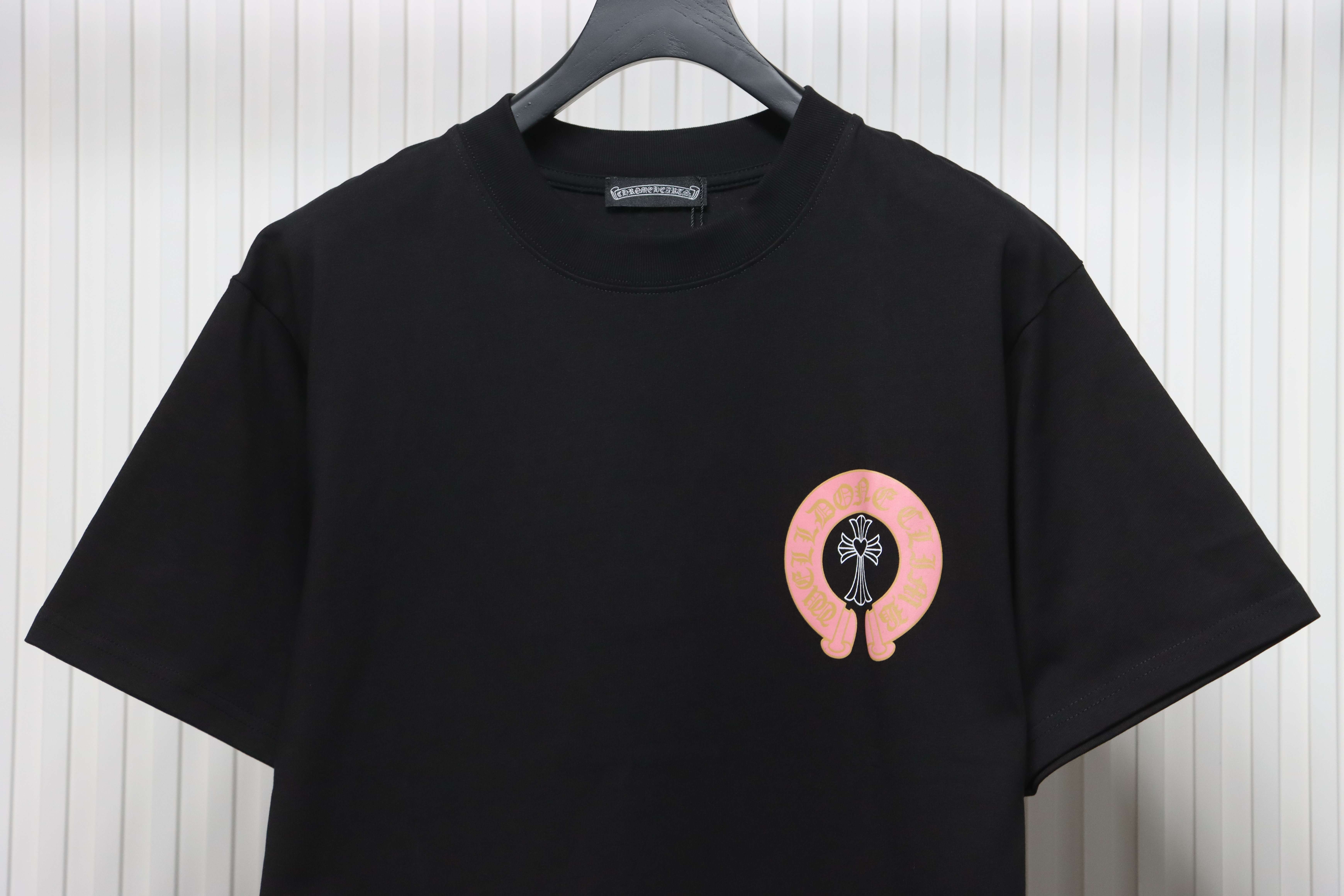 Chrome Hearts CH Sanskrit Cross Round Short Sleeve T-shirt Black