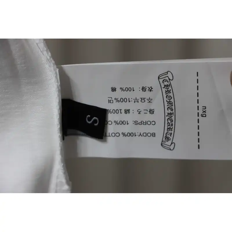 Chrome Hearts CH Sanskrit Cross Round Short Sleeve T-shirt White