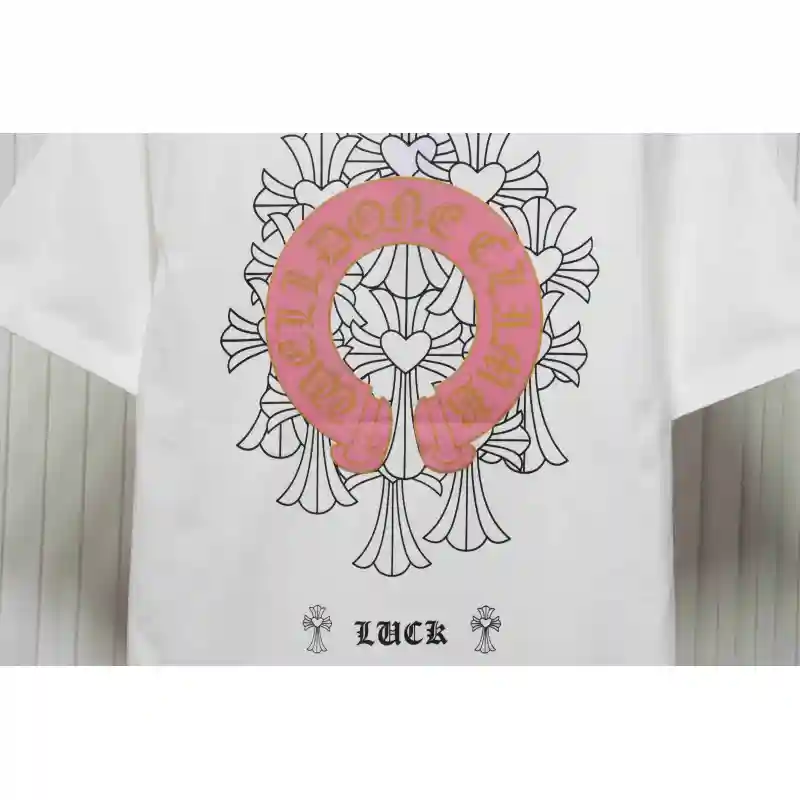 Chrome Hearts CH Sanskrit Cross Round Short Sleeve T-shirt White