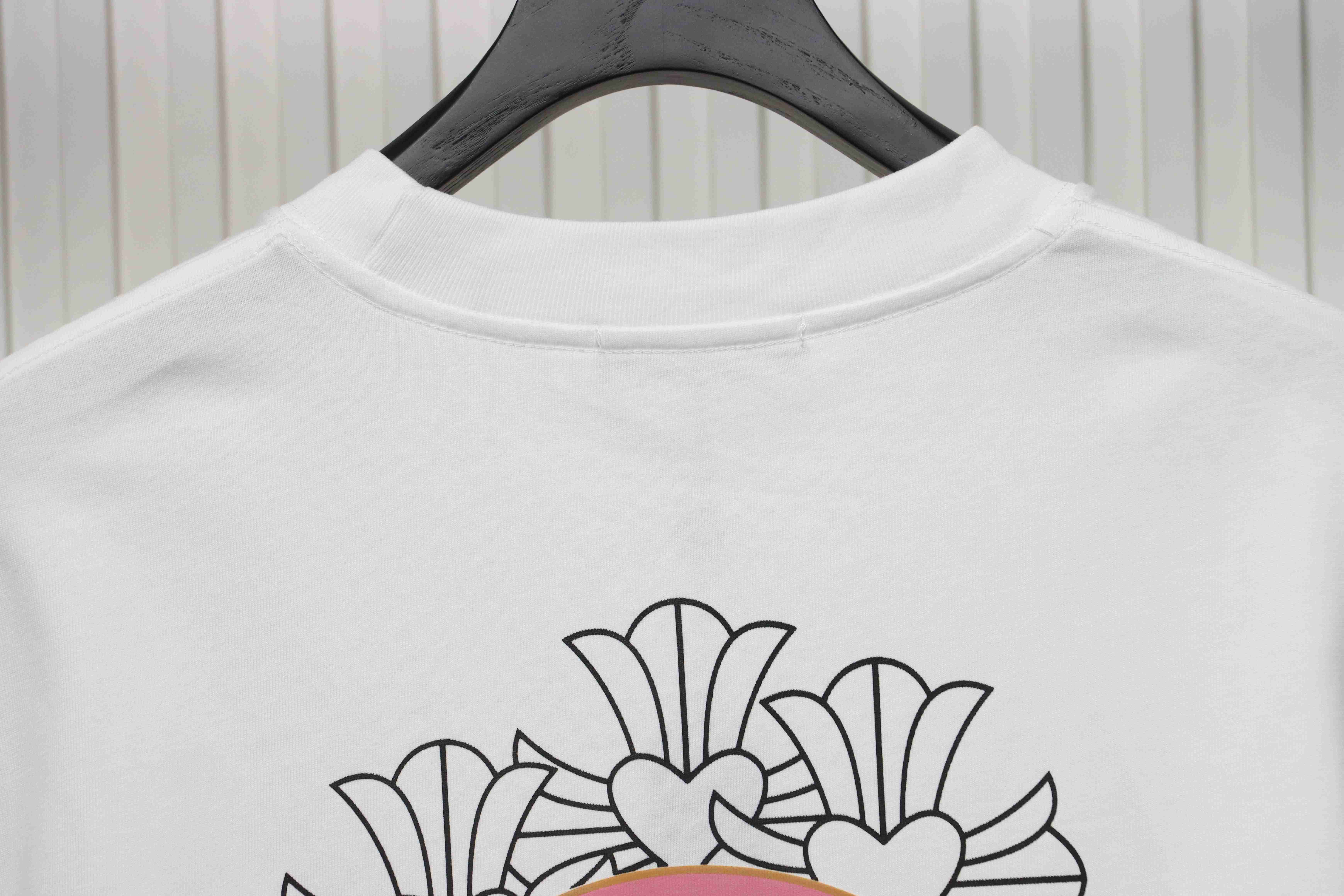 Chrome Hearts CH Sanskrit Cross Round Short Sleeve T-shirt White