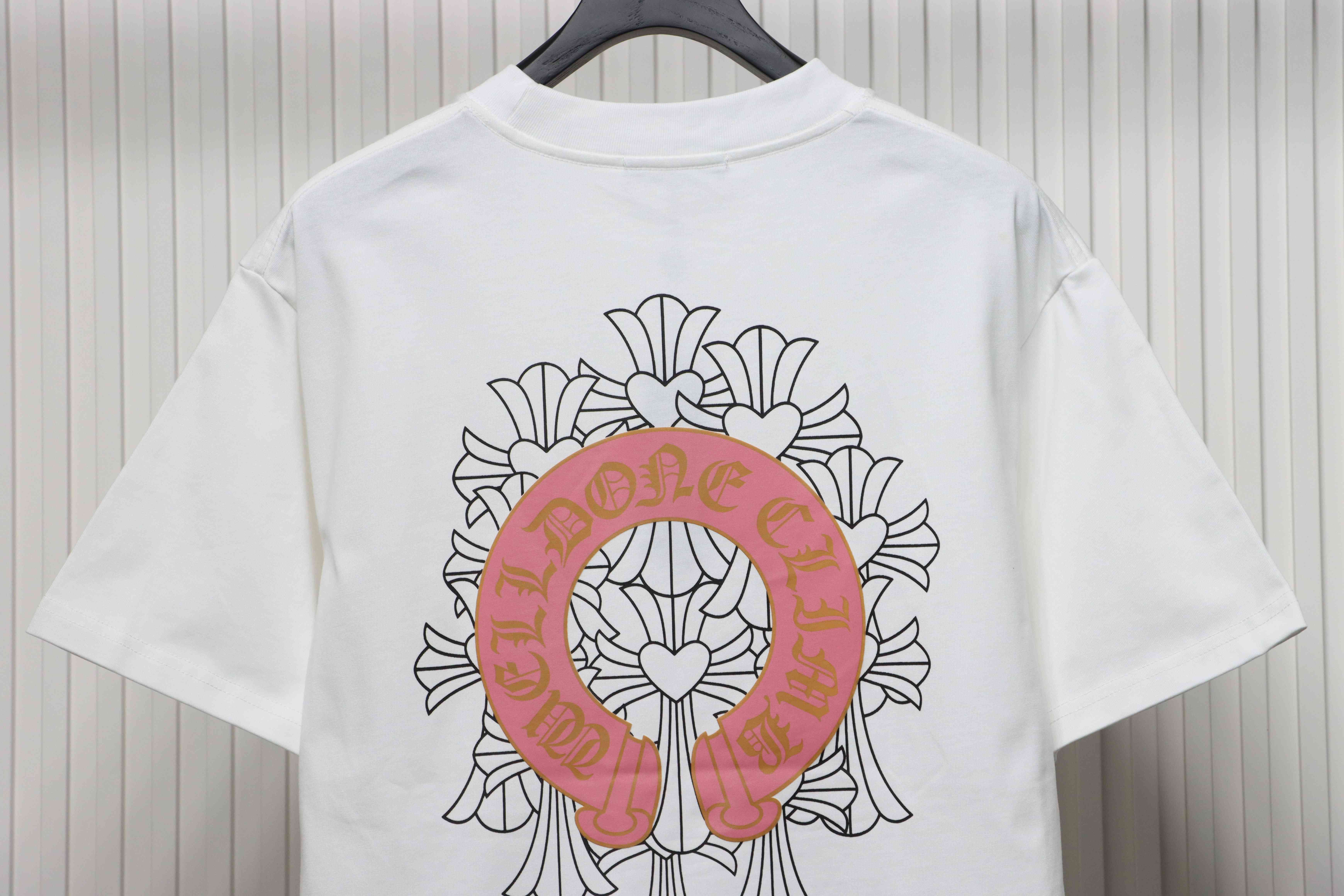 Chrome Hearts CH Sanskrit Cross Round Short Sleeve T-shirt White