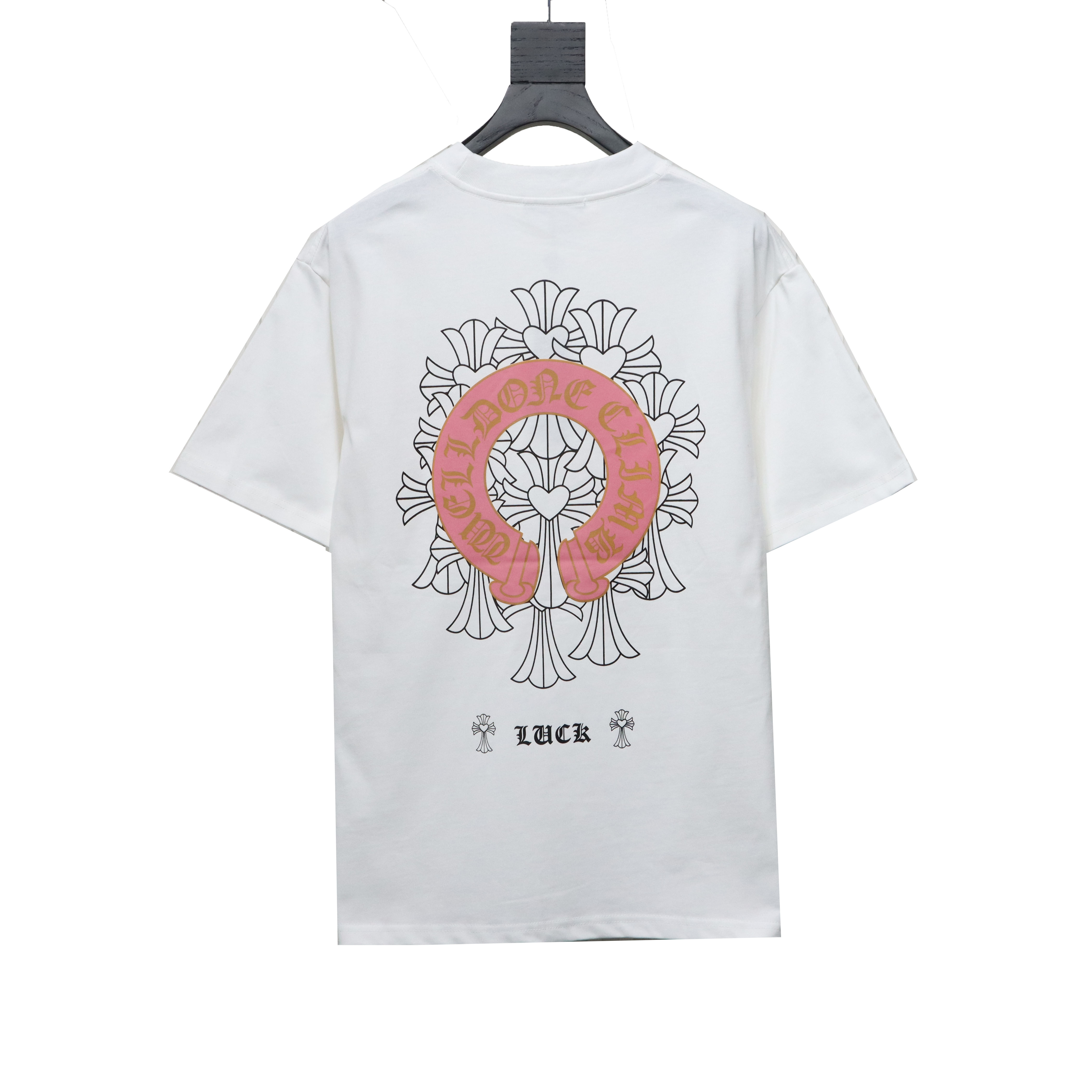 Chrome Hearts CH Sanskrit Cross Round Short Sleeve T-shirt White