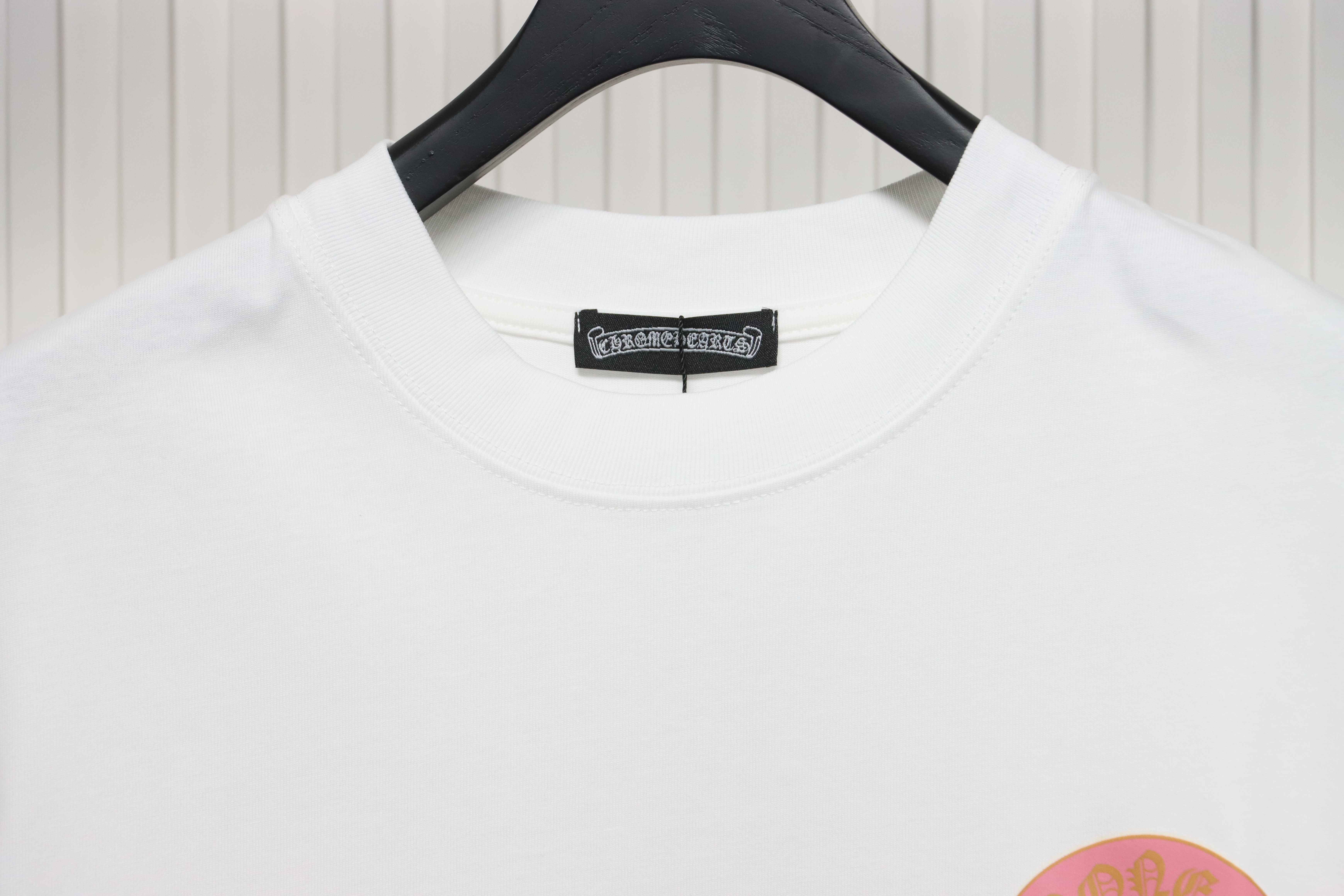 Chrome Hearts CH Sanskrit Cross Round Short Sleeve T-shirt White