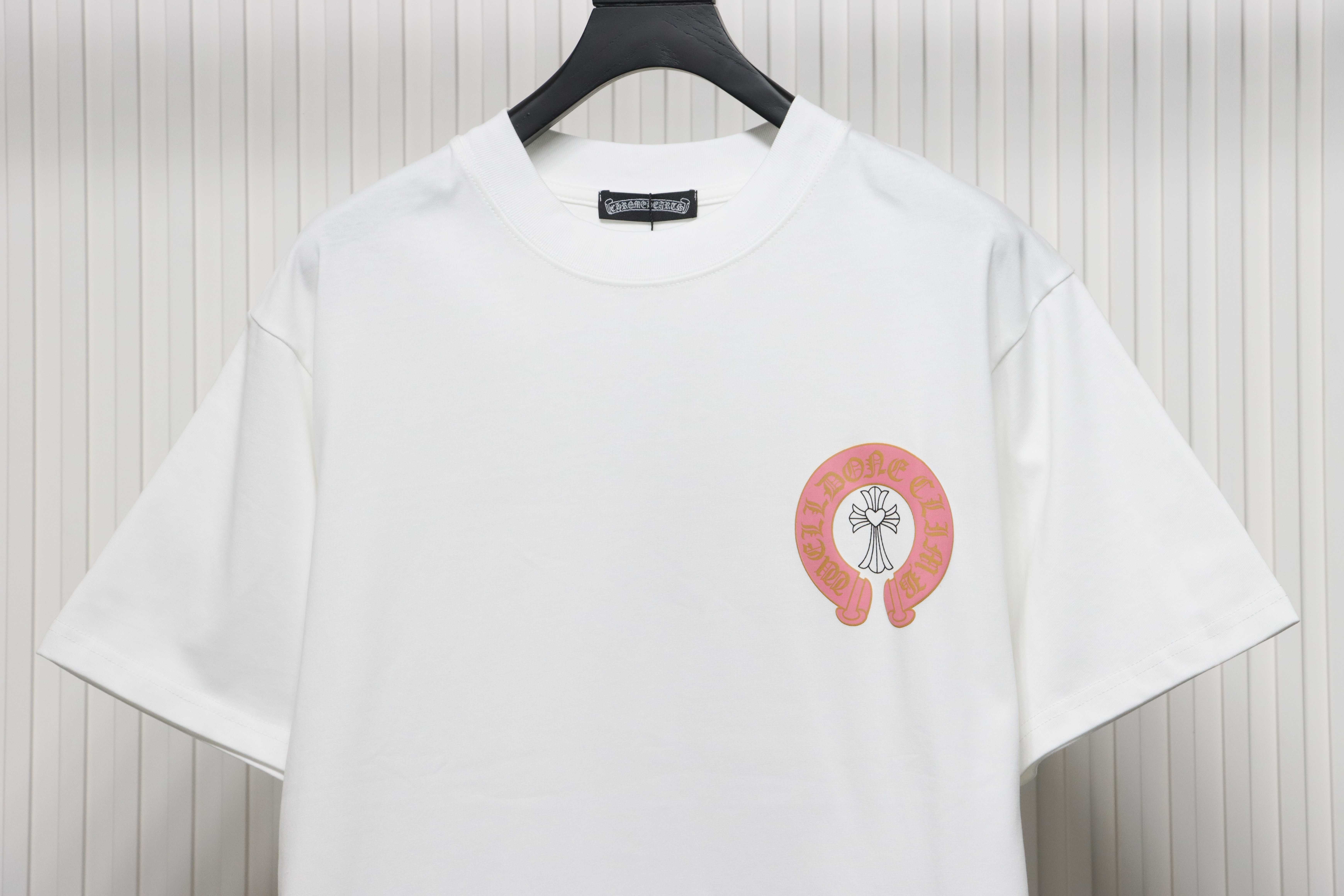 Chrome Hearts CH Sanskrit Cross Round Short Sleeve T-shirt White