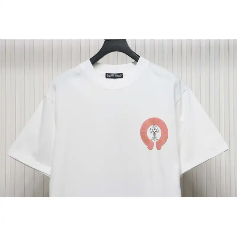 Chrome Hearts CH Sanskrit Cross Round Short Sleeve T-shirt White