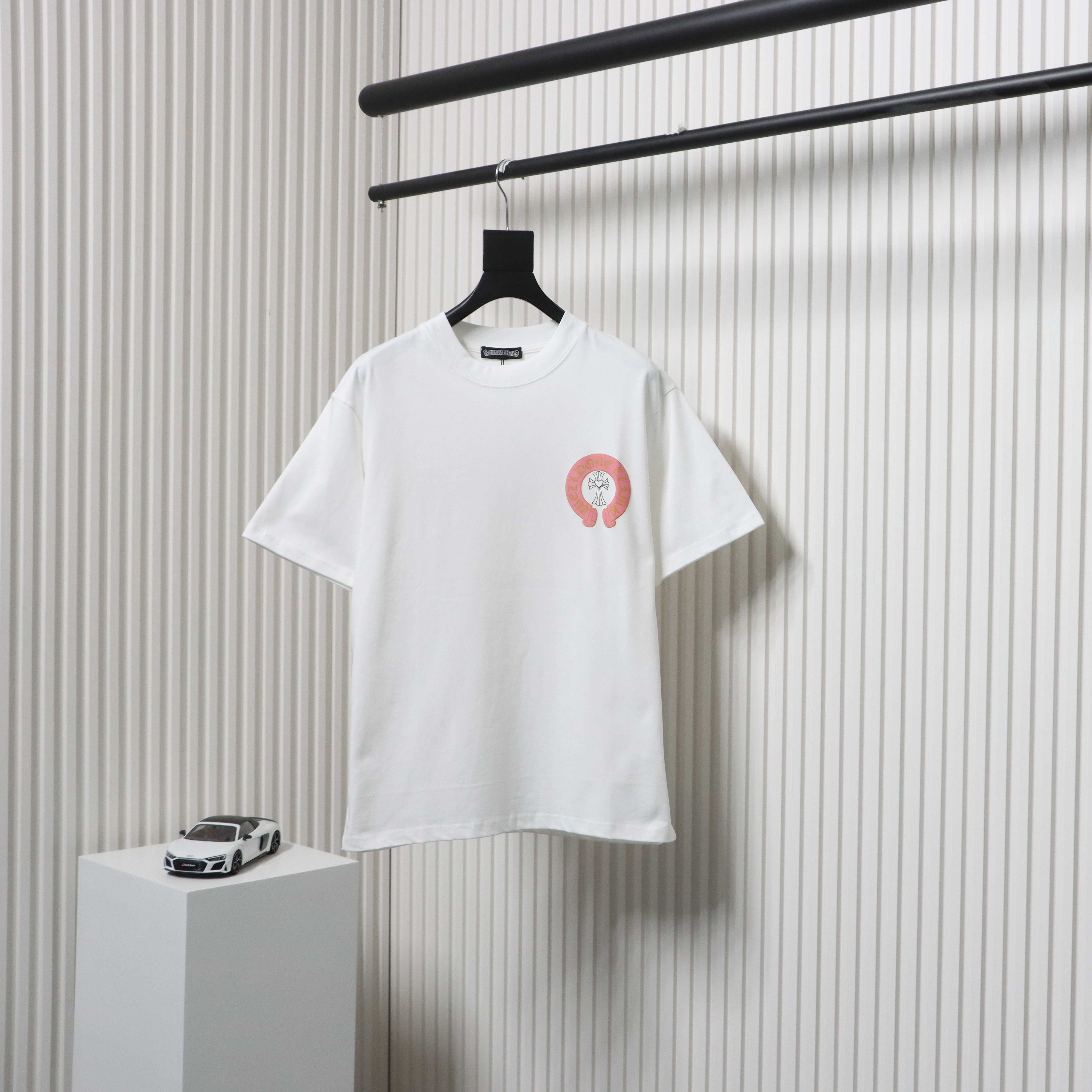 Chrome Hearts CH Sanskrit Cross Round Short Sleeve T-shirt White