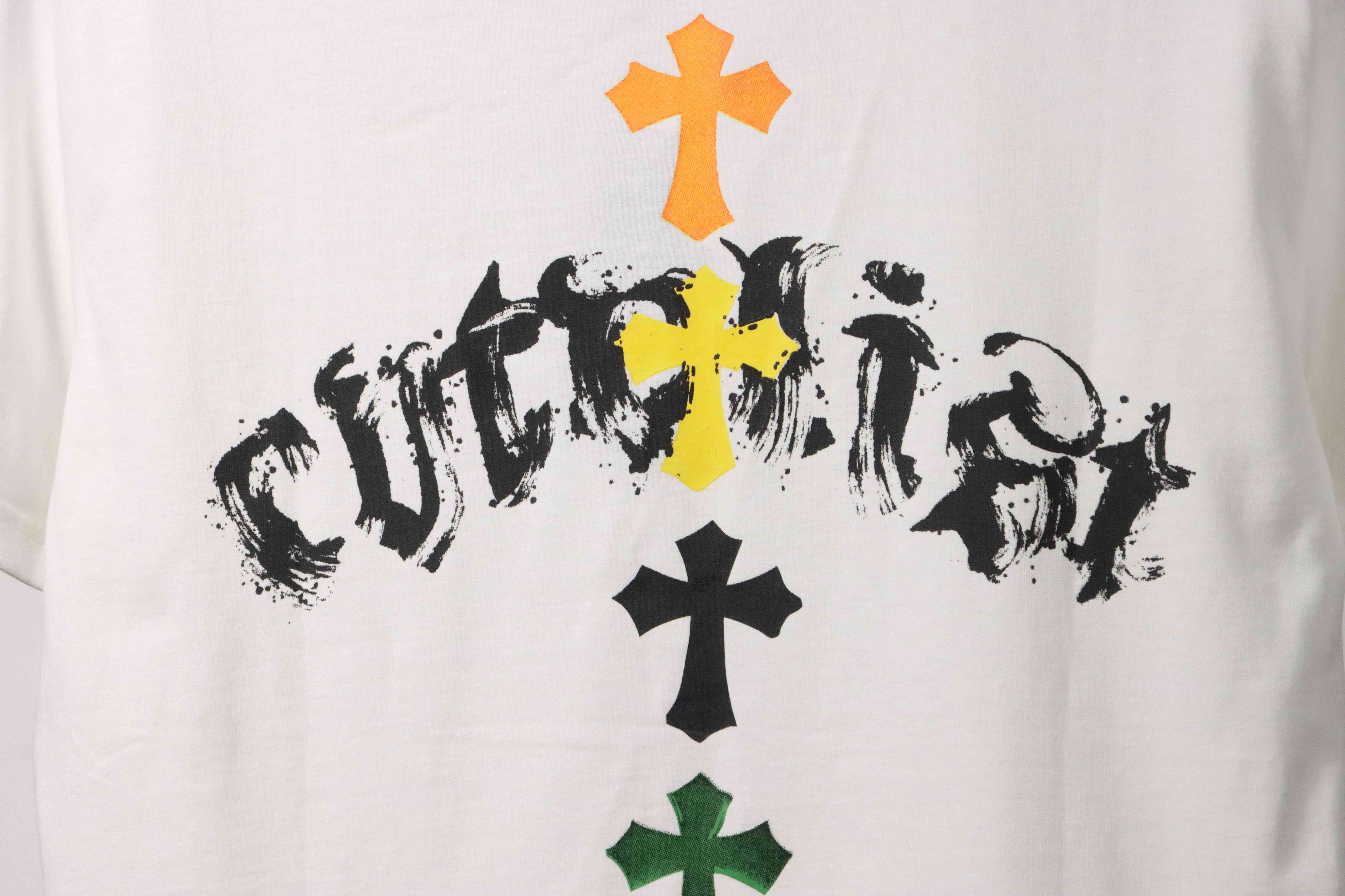 Chrome Hearts Chest Graffiti Signature Short Sleeve White