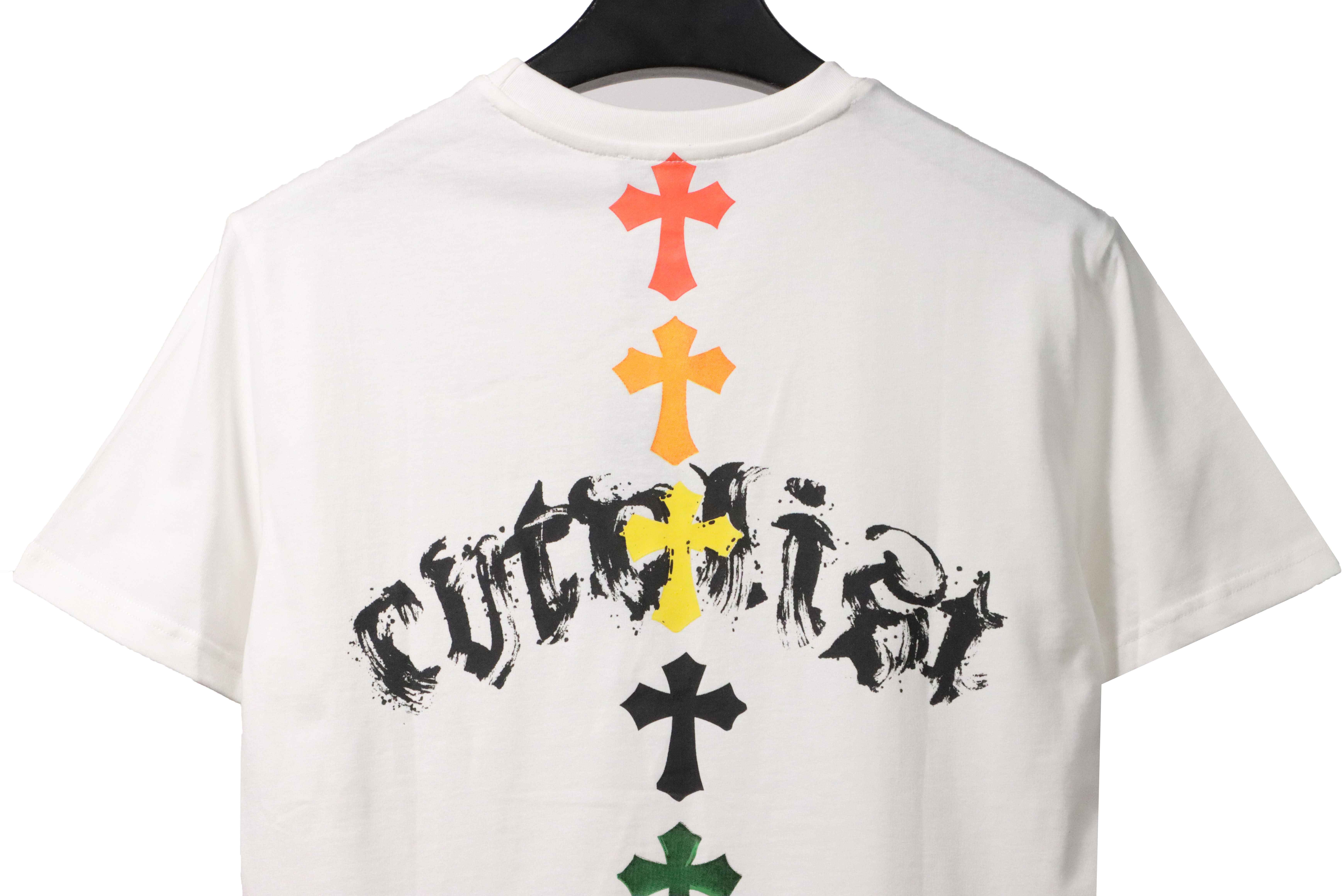 Chrome Hearts Chest Graffiti Signature Short Sleeve White