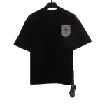Chrome Hearts chest leather label cross silver short sleeve black