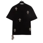 Chrome Hearts chest leather label cross silver short sleeve black