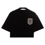 Chrome Hearts chest leather label cross silver short sleeve black