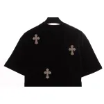 Chrome Hearts chest leather label cross silver short sleeve black