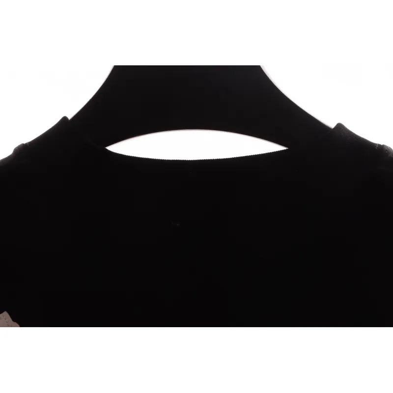 Chrome Hearts chest leather label cross silver short sleeve black