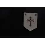 Chrome Hearts chest leather label cross silver short sleeve black