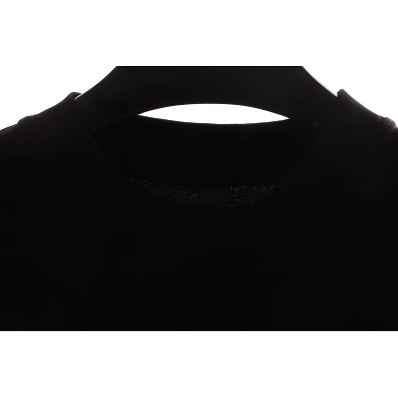 Chrome Hearts chest leather label cross silver short sleeve black