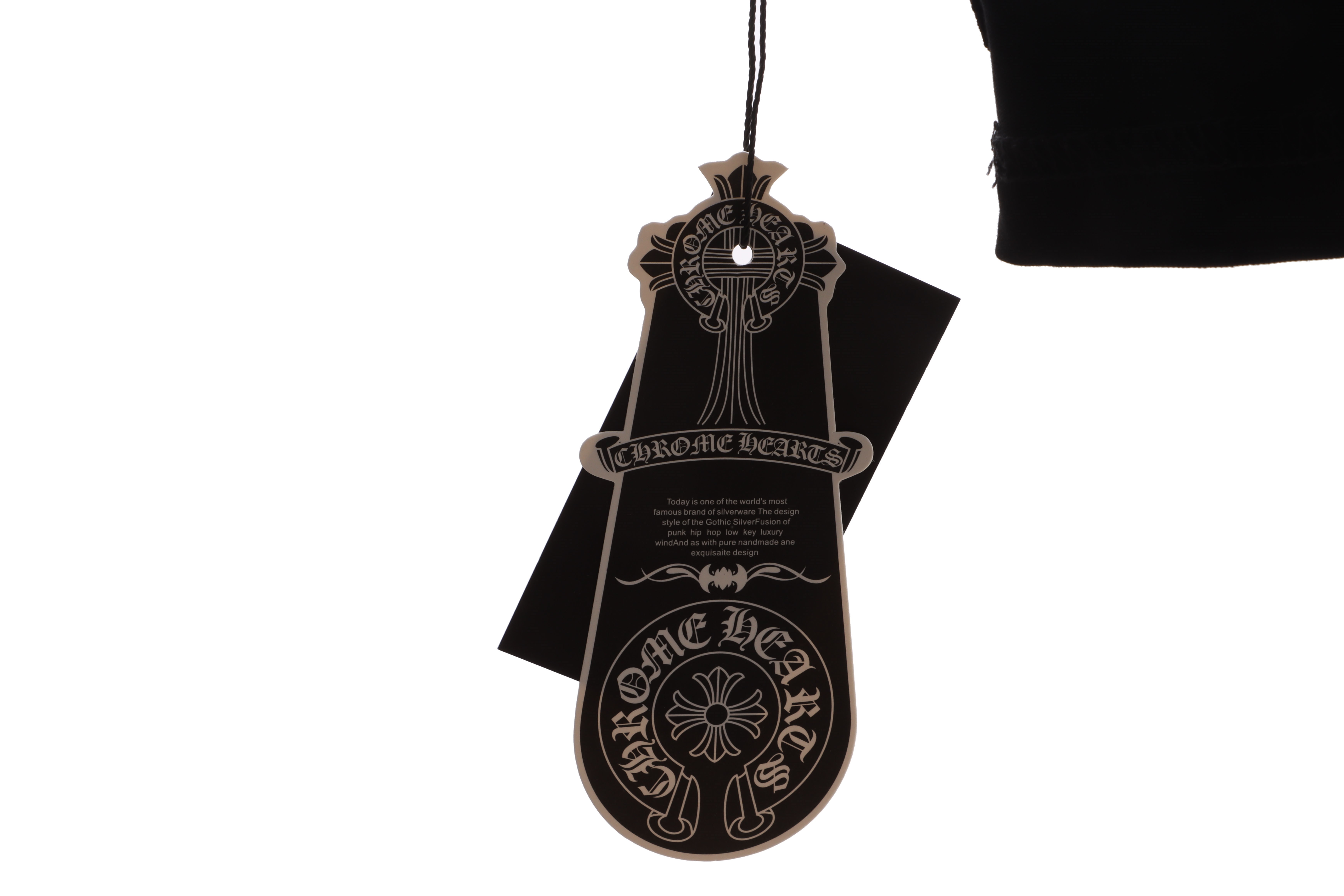 Chrome Hearts chest leather label cross silver short sleeve black