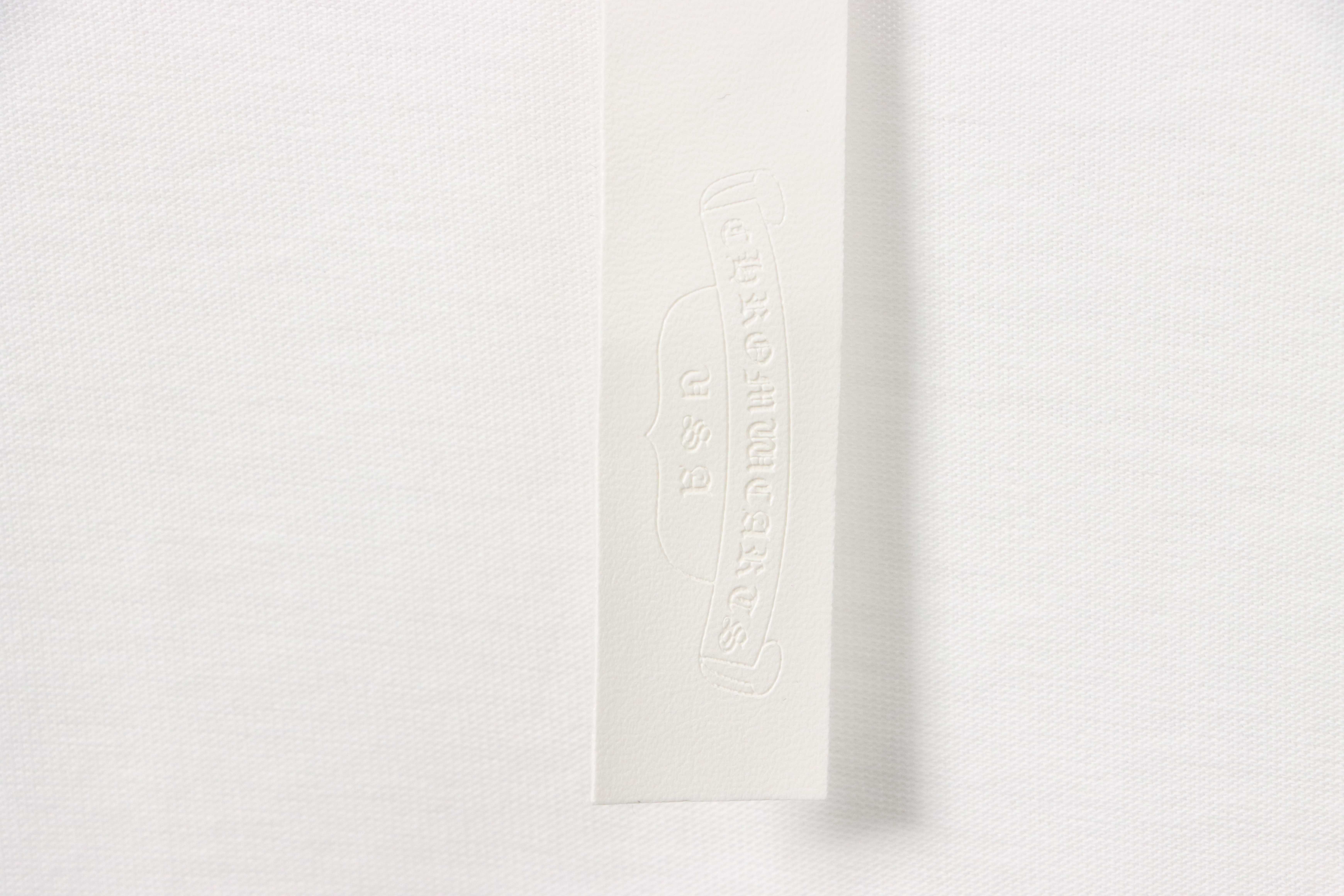 Chrome Hearts chest leather label cross silver short sleeve White