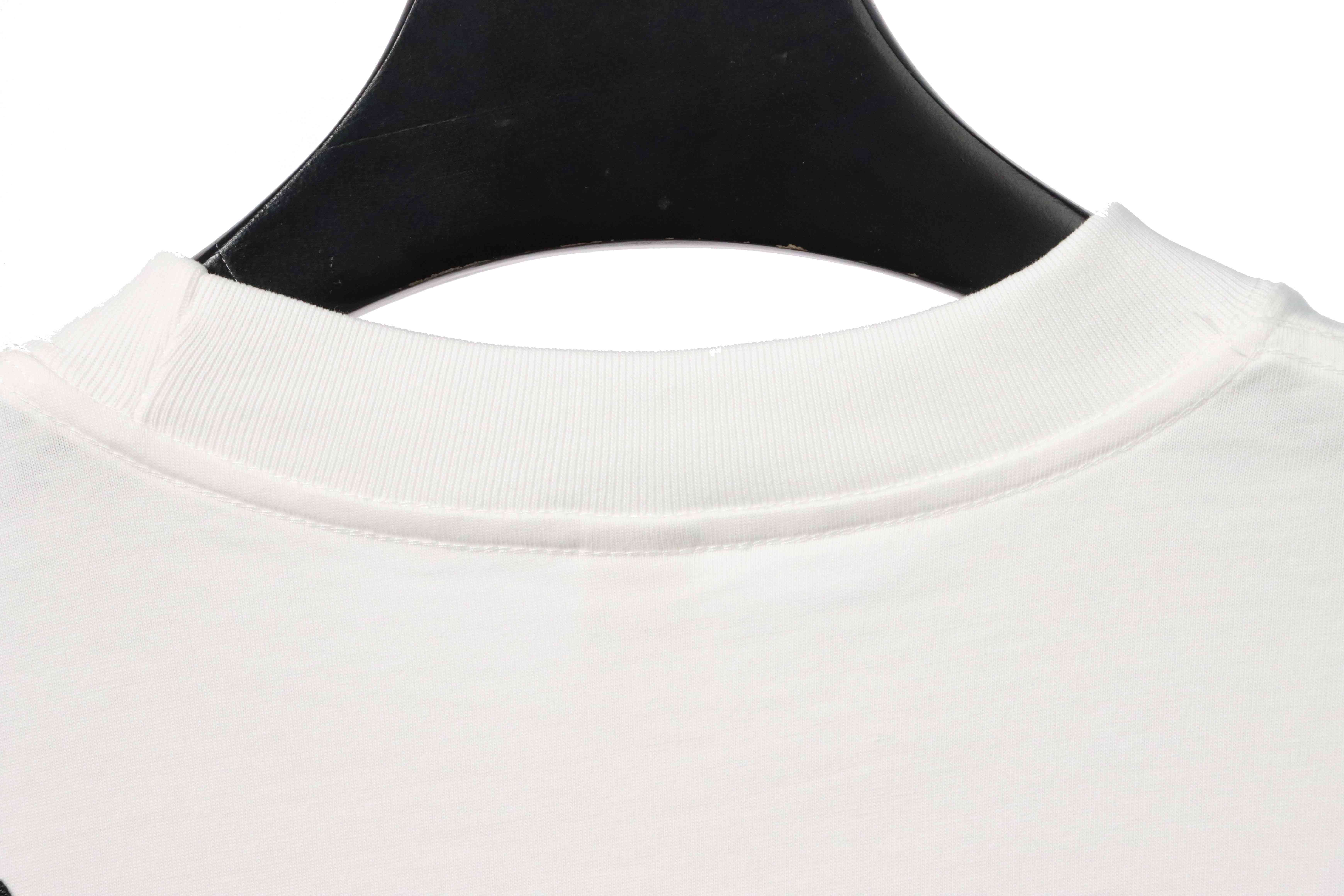 Chrome Hearts chest leather label cross silver short sleeve White