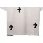 Chrome Hearts chest leather label cross silver short sleeve White