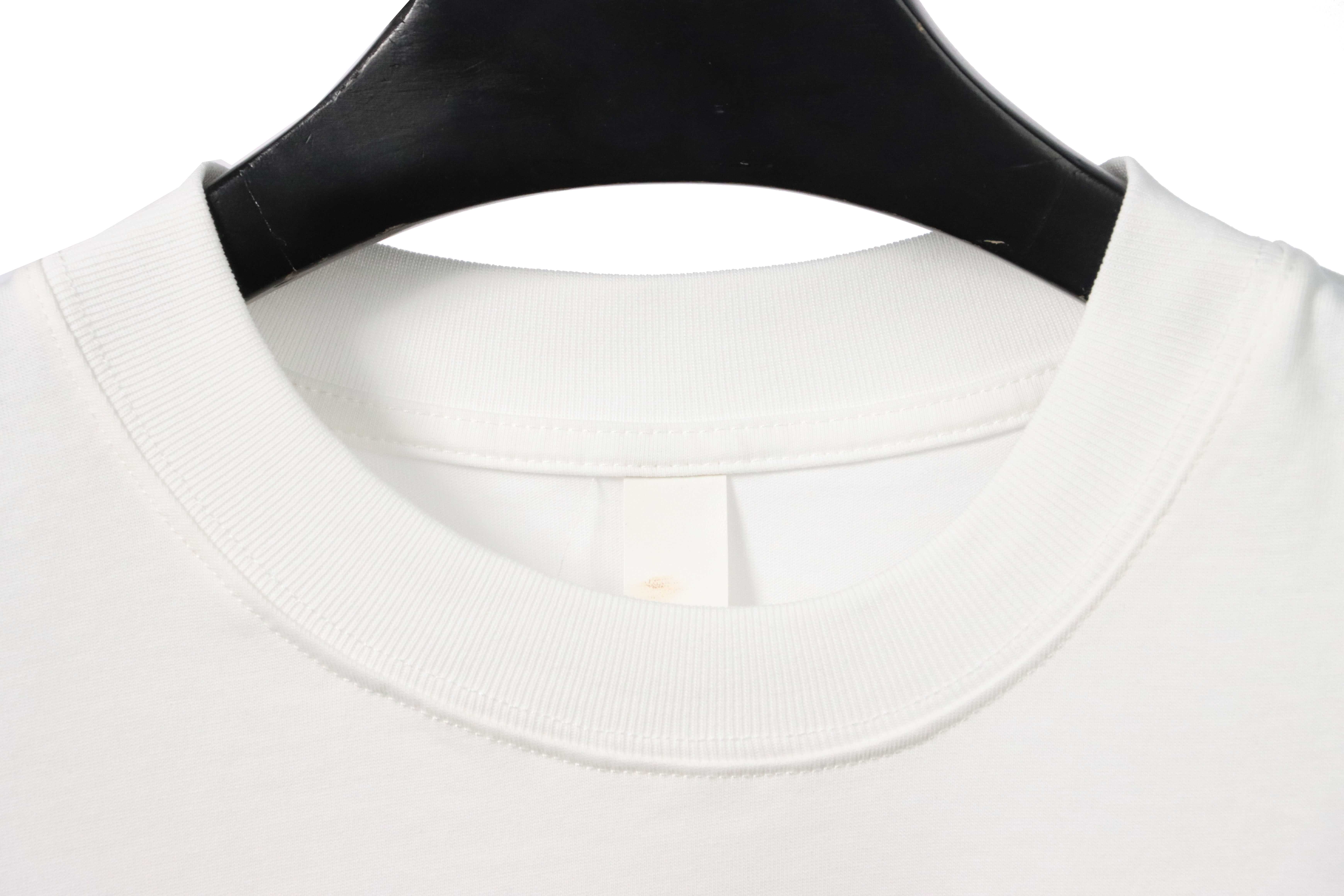 Chrome Hearts chest leather label cross silver short sleeve White