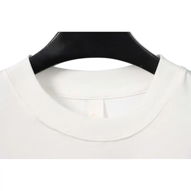 Chrome Hearts chest leather label cross silver short sleeve White